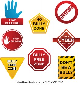 No bullying badges vector illustration