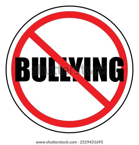 No Bullying Label and sign vector