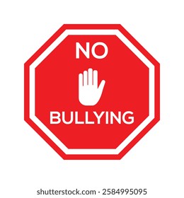 No bullying sign icon. Stop bullying sign symbol. No bullying zone.