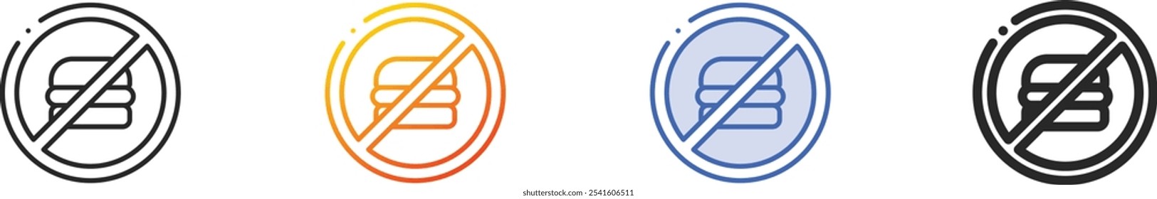 no burger icon.Thin Linear, Gradient, Blue Stroke and bold Style Design Isolated On White Background