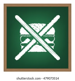 No burger sign. Flat style black icon on white.