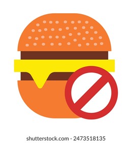 Sin diseño de icono plano de Vector de hamburguesa