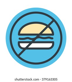 No Burger Vector Icon