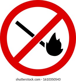 No burning match vector icon. Flat No burning match pictogram is isolated on a white background.
