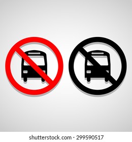 No Bus icons set great for any use. Vector EPS10.