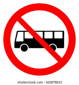 No bus. Bus prohibition sign, vector illustration.