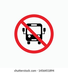 no bus sign icon vector isolated