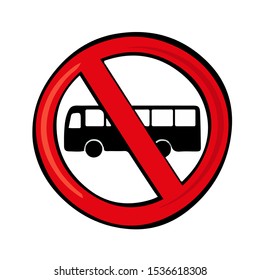 no bus sign icon vector