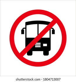 no bus sign icon vector isolated on white background