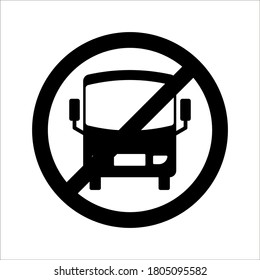no bus sign icon vector isolated on white background