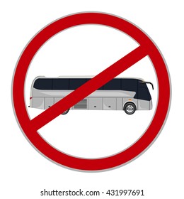 no bus sign, vector illustration