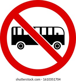 No bus vector icon. Flat No bus symbol is isolated on a white background.