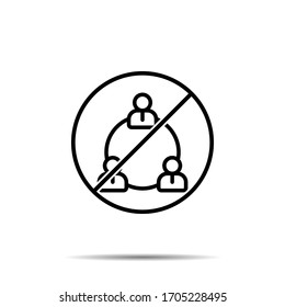 Kein Geschäft, Arbeiter Symbol. Einfache dünne Linie, umrissene Vektorillustration des Verbots des Projektmanagements, Verbot, Embargo, Interdict, Verbotssymbole für i und ux, Website oder mobile