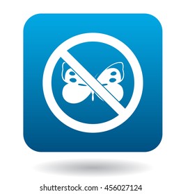 No butterfly icon in simple style on a white background