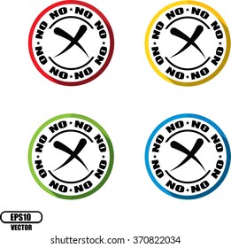 "No", Button, label and sign - Vector illustration