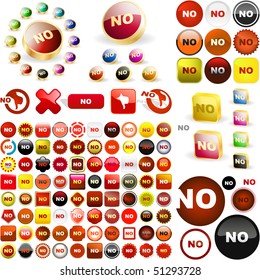 "NO" button. Vector great collection.