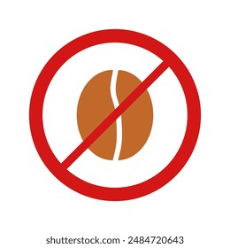 Ningún icono de cafeína ilustrado en Vector