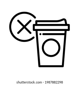 No caffeine icon. Outline style. Isolated on white background.