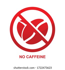 No caffeine sign isolated on white background vector illustration.