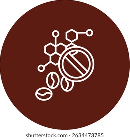 No Caffeine Vector Line Circle Icon Design