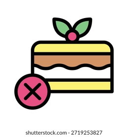 No hay Ilustración vectorial de postre de pastel, icono de estilo lleno.
