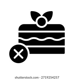 No hay Ilustración vectorial de postre de pastel, icono de estilo sólido.