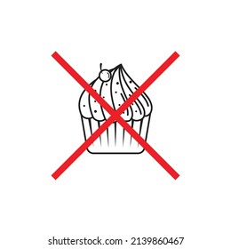 No cake icon design. vector illustration