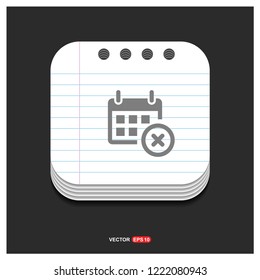 No Calendar Icon - Free vector icon