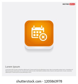 No Calendar Icon Orange Abstract Web Button - Free vector icon