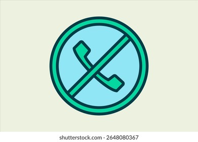 no call icon. icon related to UI elements. suitable for web site, app, user interfaces,element, printable etc. flat line icon style. simple vector design editable