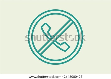 no call icon. icon related to UI elements. suitable for web site, app, user interfaces,element, printable etc. line icon style. simple vector design editable