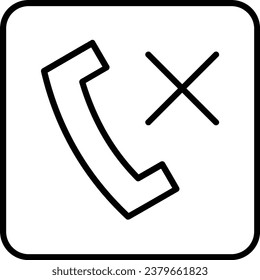 No Call Line Vector Icon Design