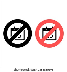 No calldar 25 number icon. Simple glyph, flat vector of christmas joy ban, prohibition, embargo, interdict, forbiddance icons for ui and ux, website or mobile application