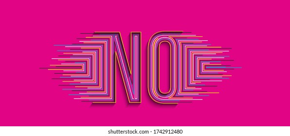 No Calligraphic line art Text shopping poster vector illustration Design.