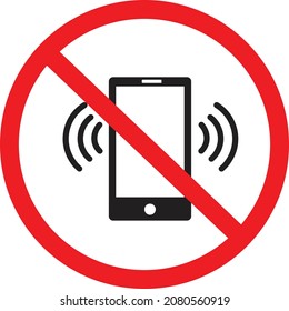 no Calling label on white background. mobile phone sign prohibited. No cell phone symbol. flat style.