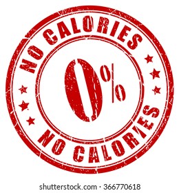 No calories rubber stamp vector illustration isolated on white background