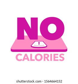 No calories sign - non kcal certificated quality stamp for low fat diet food products - isolated vector icon