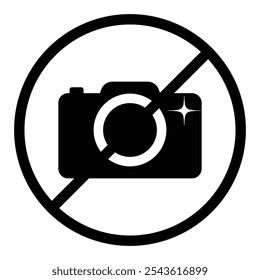 No camera allow sing icon, vector, no photo's sing, no photography and video. No allow vector illustration. 