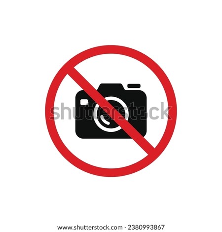 No camera allowed icon sign symbol isolated on white background
