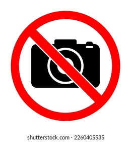 No camera allowed, no video, no photo prohibition sign symbol icon vector illustration