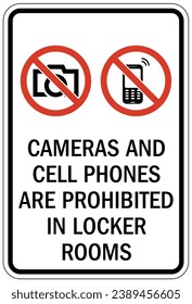 No camera allowed warning sign and labels