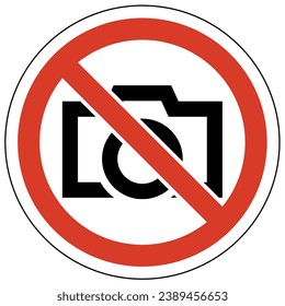 No camera allowed warning sign and labels