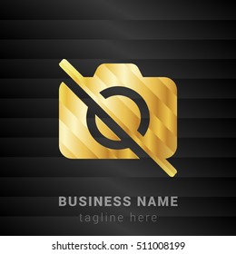 No Camera Gold and Black silk fashion premium icon / Logo