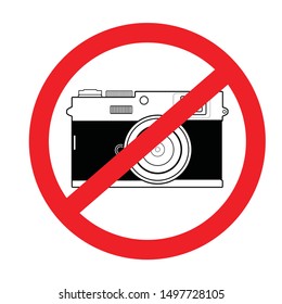 No camera icon. Black and White old Photo Camera isolated illustrator in Vector format. 