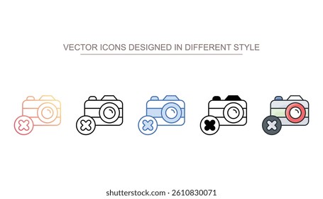 No Camera icon design with white background stock illustration