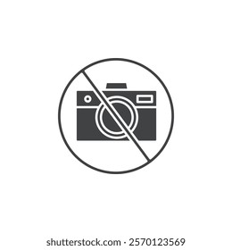 no camera icon Flat logo set collection