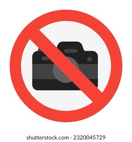 No camera icon in flat style, use for website mobile app presentation