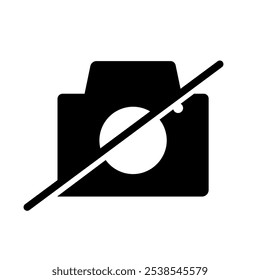 no camera icon isolated on white background