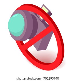 No camera icon. Isometric illustration of no camera vector icon for web