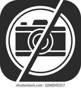 No camera icon, camera not allowed icon black vector